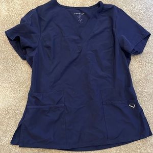 Large navy blue scrub top